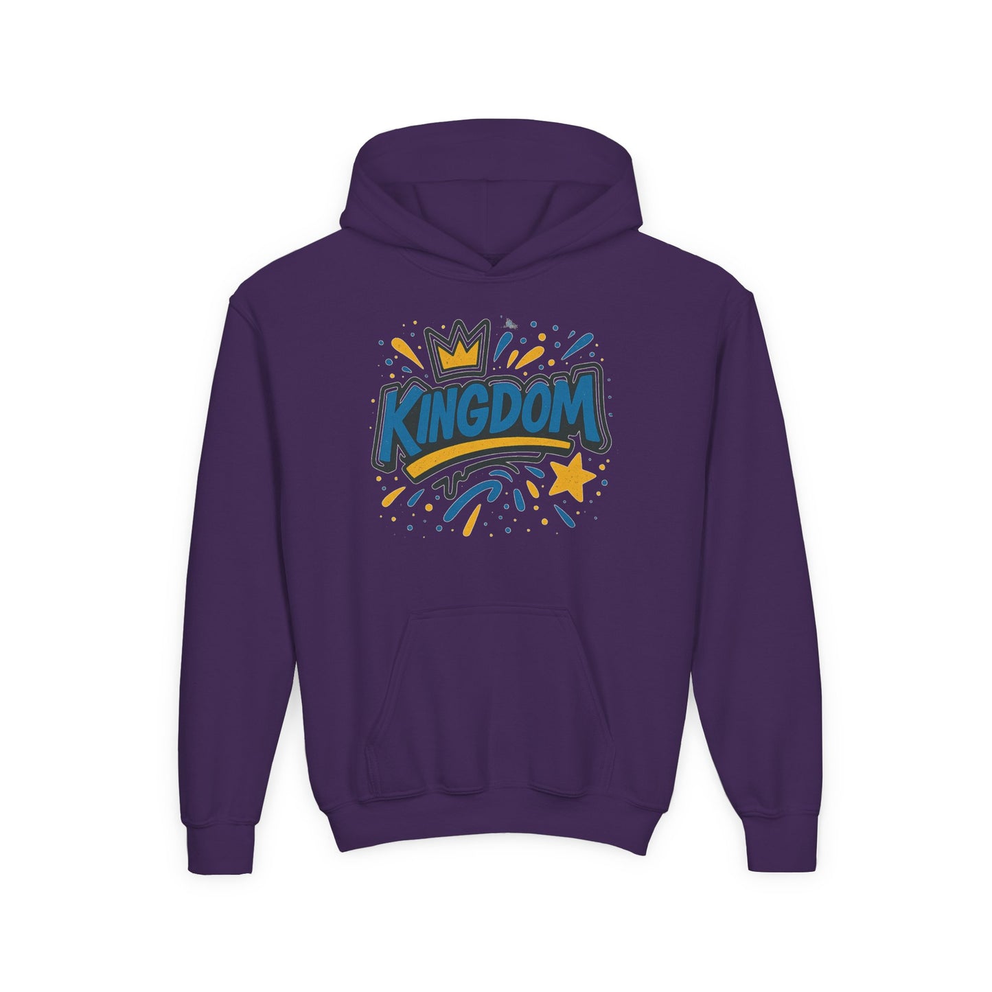 Kingdom Crown Youth Heavy Blend Hooded Sweatshirt, Fun Streetwear, Perfect for Birthdays, Back to School, Gift Ideas, Trendy Hoodie