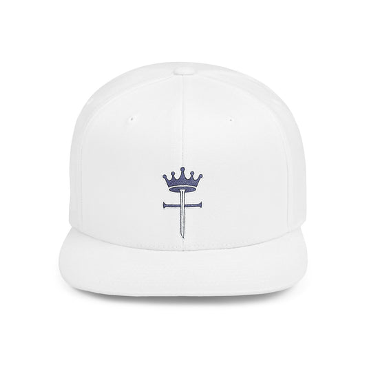 Crown Cross Snapback Hat — Minimal Royal Crest Flat Bill Cap