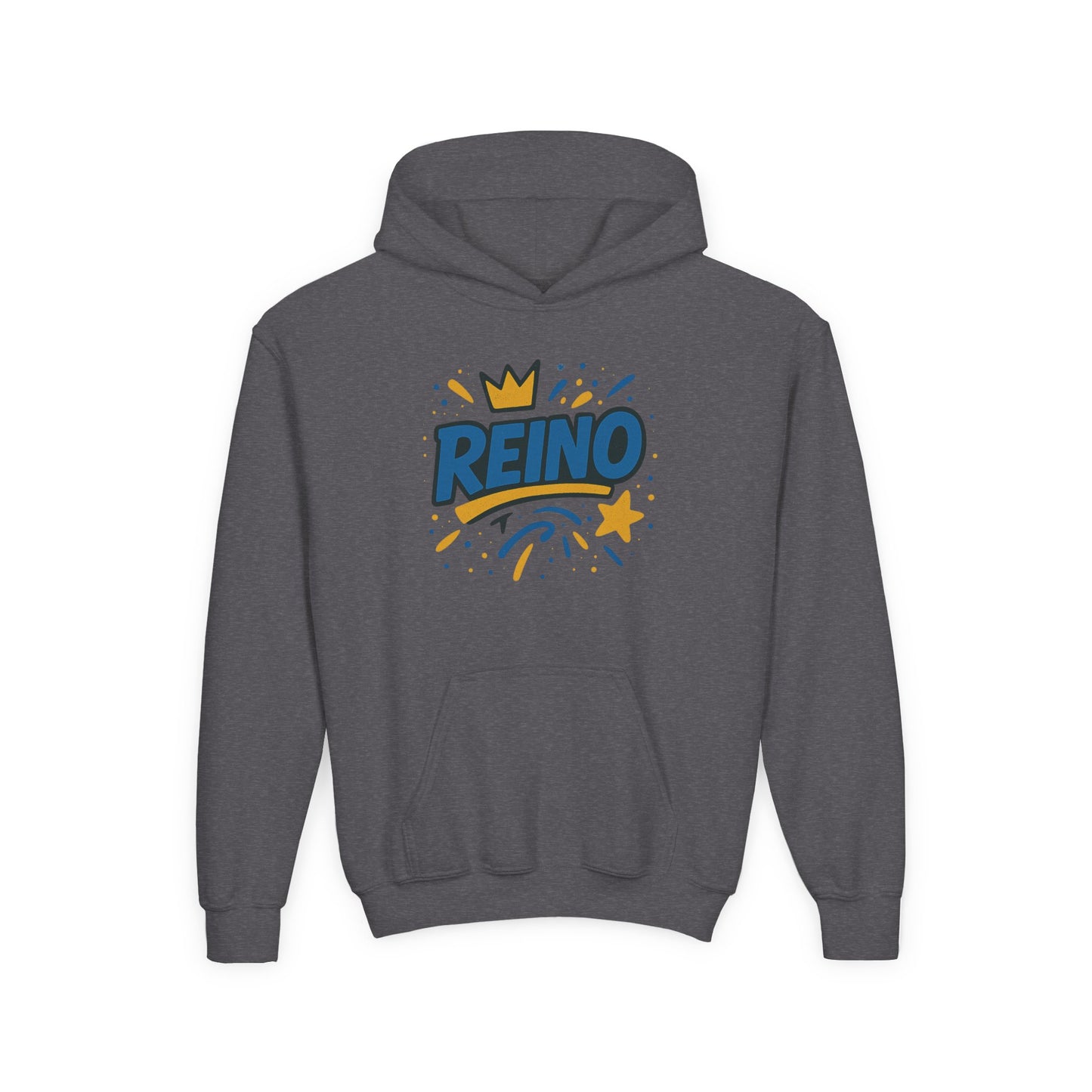 Sudadera Reino Crown Theme Youth Hoodie – Fun Gift for Birthdays, Royalty Vibes, Casual Wear, Everyday Comfort, Cool Streetwear