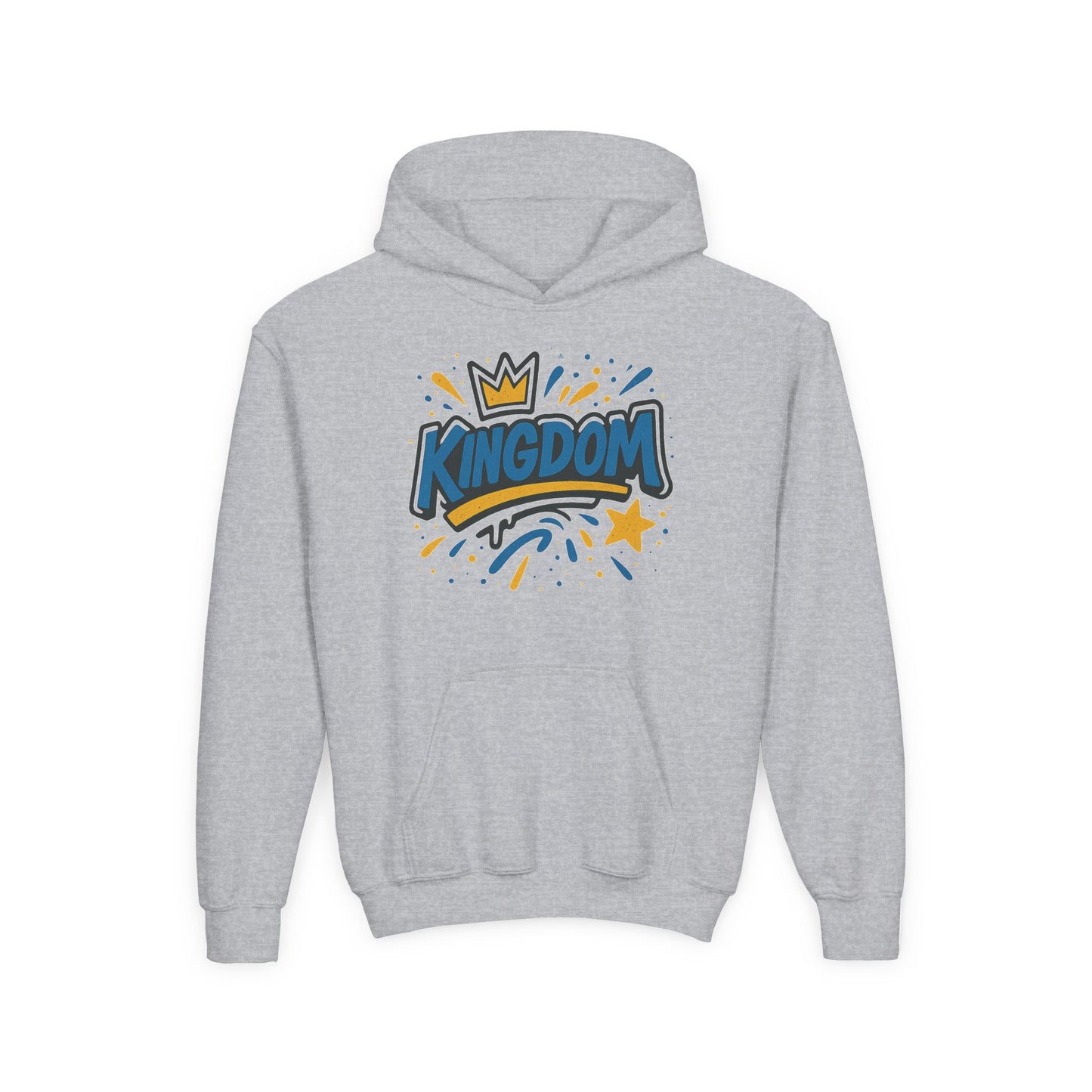 Kingdom Crown Youth Heavy Blend Hooded Sweatshirt, Fun Streetwear, Perfect for Birthdays, Back to School, Gift Ideas, Trendy Hoodie