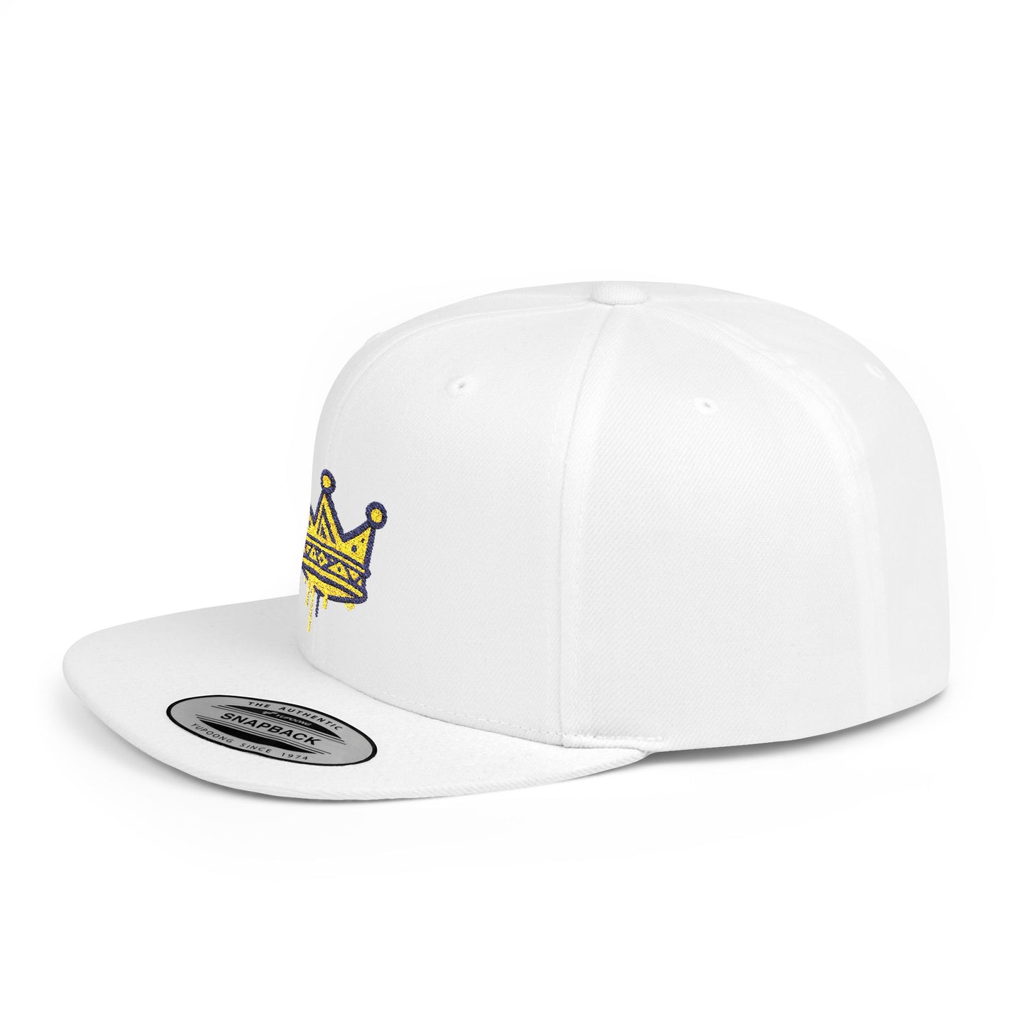 Crown Flat Bill Snapback Cap, Trendy Hat for Casual Style, Perfect for Birthdays, Parties, Outdoor Events, Gift for All Ages