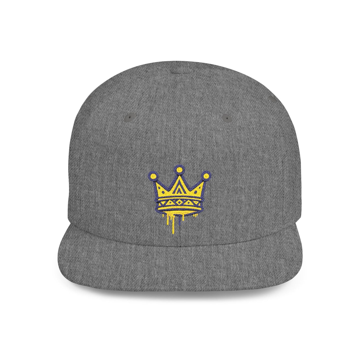 Crown Flat Bill Snapback Cap, Trendy Hat for Casual Style, Perfect for Birthdays, Parties, Outdoor Events, Gift for All Ages