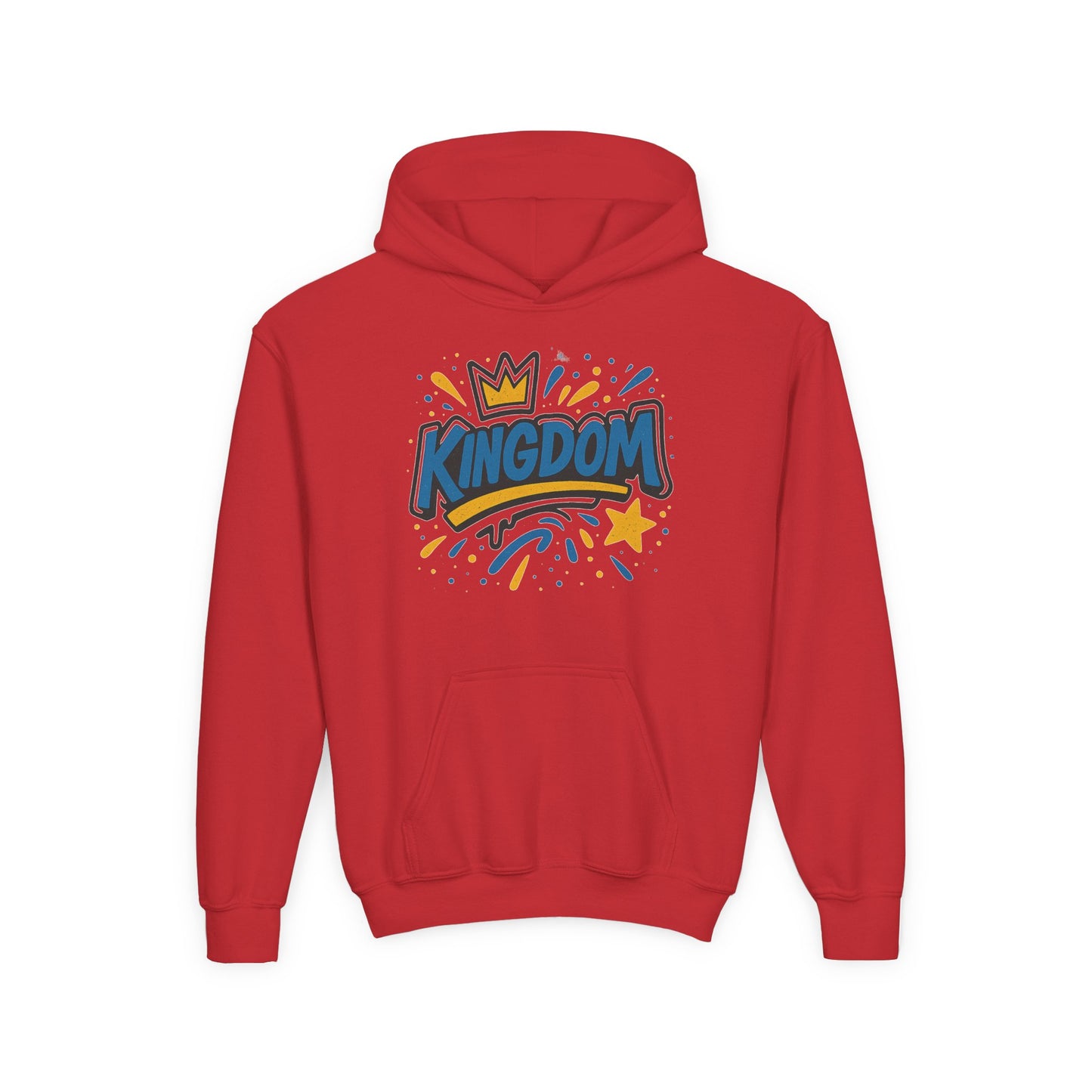 Kingdom Crown Youth Heavy Blend Hooded Sweatshirt, Fun Streetwear, Perfect for Birthdays, Back to School, Gift Ideas, Trendy Hoodie