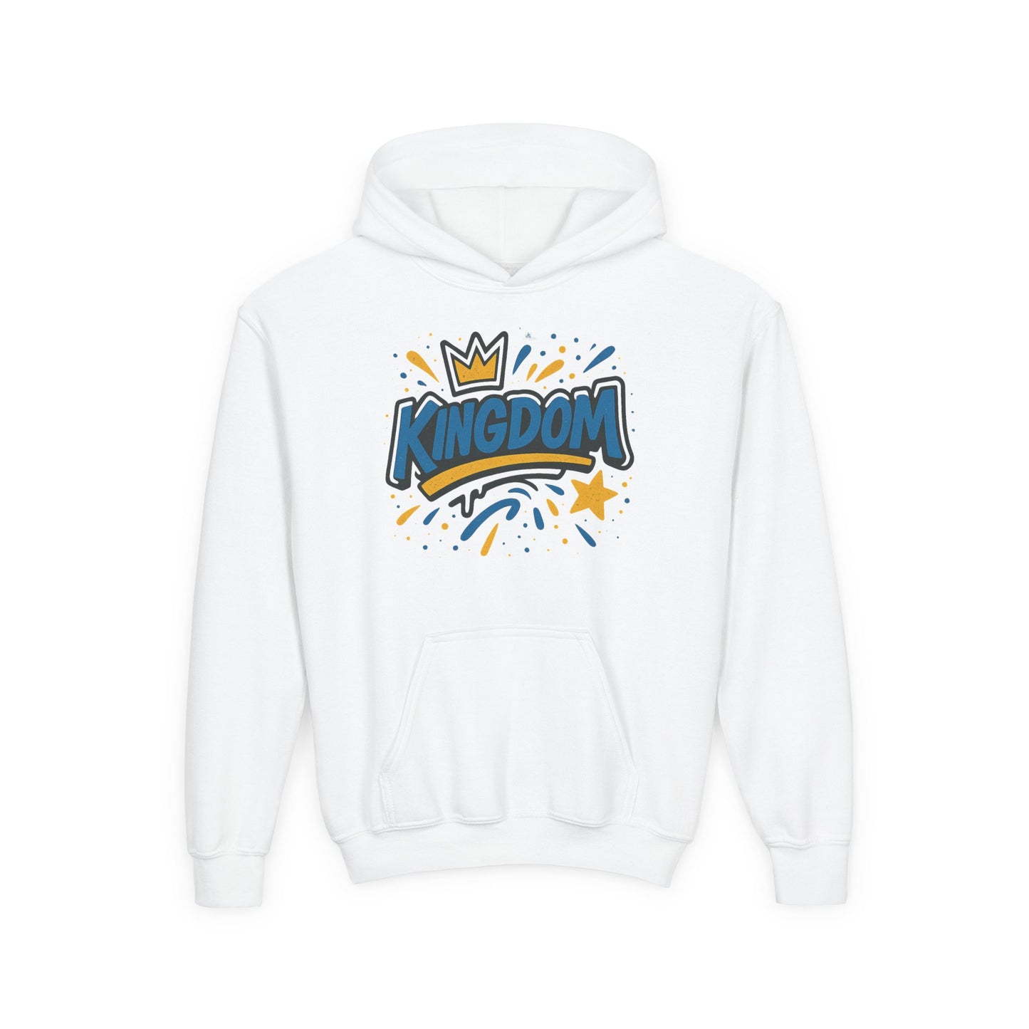 Kingdom Crown Youth Heavy Blend Hooded Sweatshirt, Fun Streetwear, Perfect for Birthdays, Back to School, Gift Ideas, Trendy Hoodie
