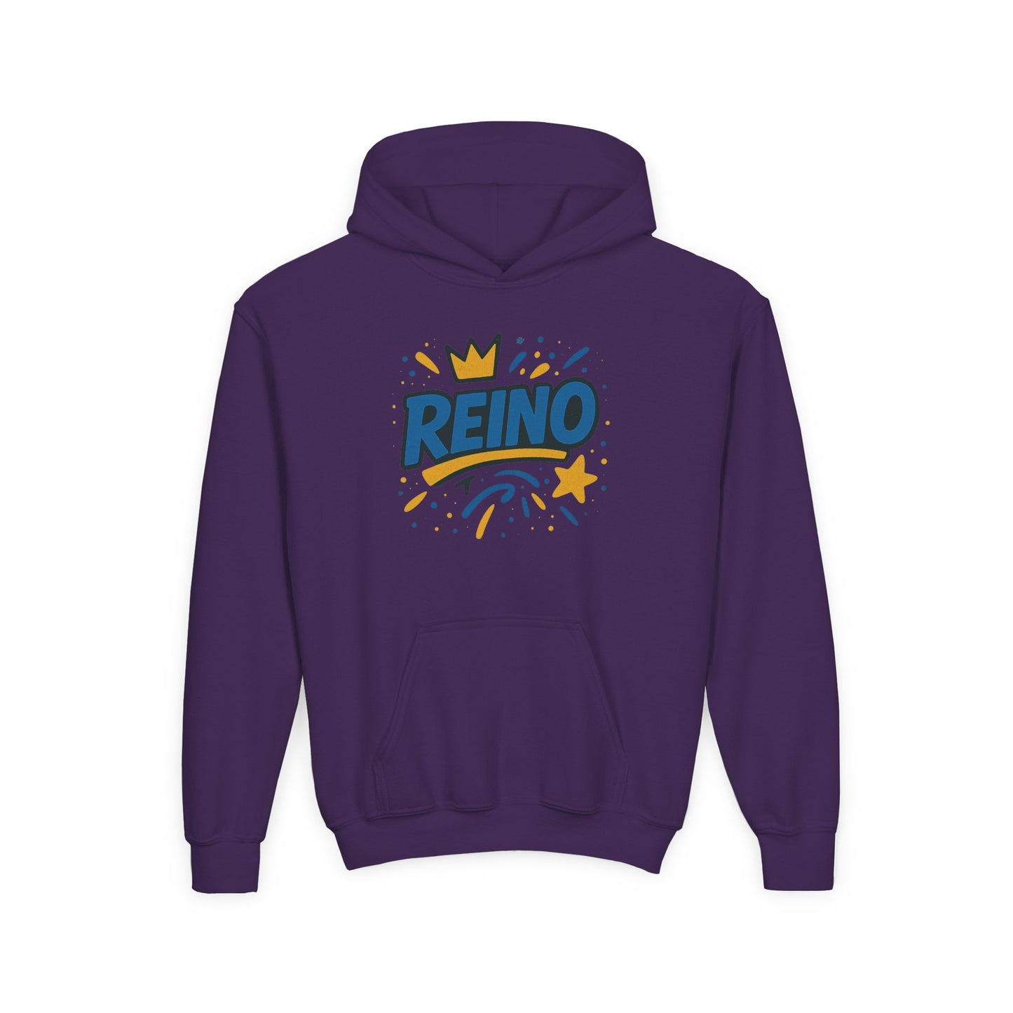 Sudadera Reino Crown Theme Youth Hoodie – Fun Gift for Birthdays, Royalty Vibes, Casual Wear, Everyday Comfort, Cool Streetwear