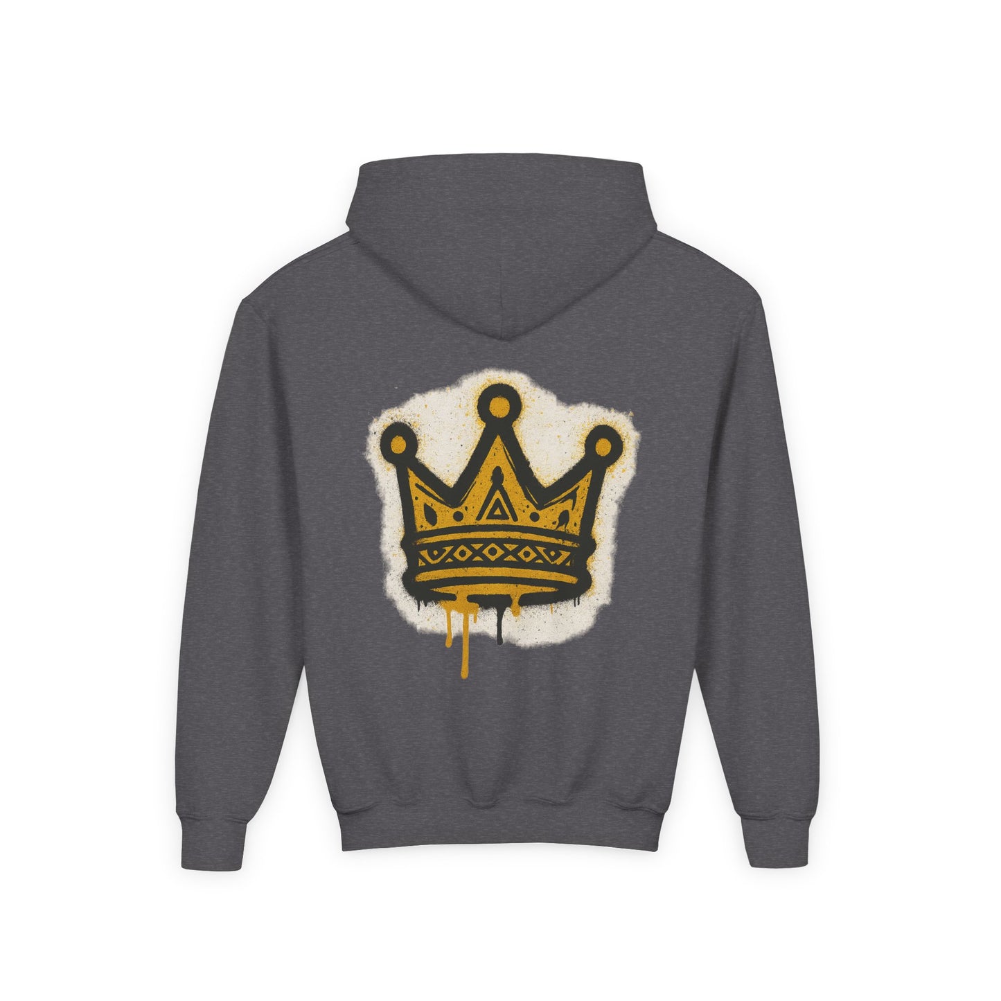 Kingdom Crown Youth Heavy Blend Hooded Sweatshirt, Fun Streetwear, Perfect for Birthdays, Back to School, Gift Ideas, Trendy Hoodie