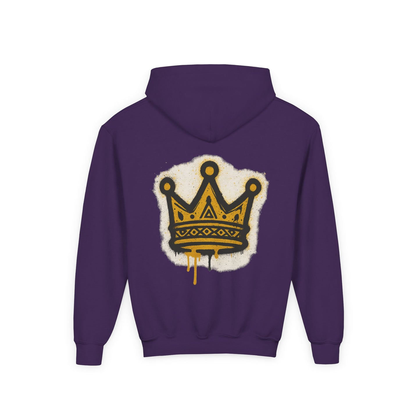 Kingdom Crown Youth Heavy Blend Hooded Sweatshirt, Fun Streetwear, Perfect for Birthdays, Back to School, Gift Ideas, Trendy Hoodie