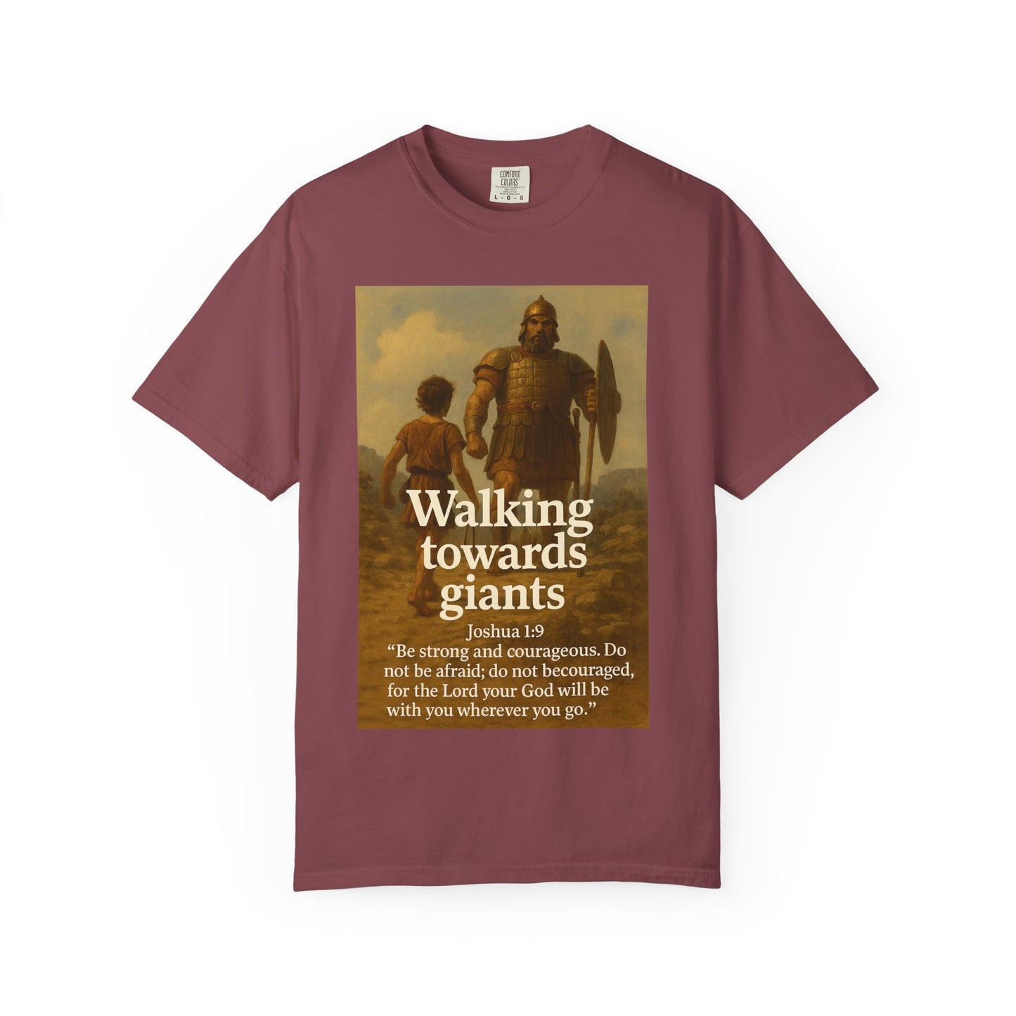 Giant Inspirational Unisex T-Shirt: Walking Towards Giants, Motivational Apparel, Gift for Him/Her, Faith-Based Clothing, Casual Wear, Bible [...]