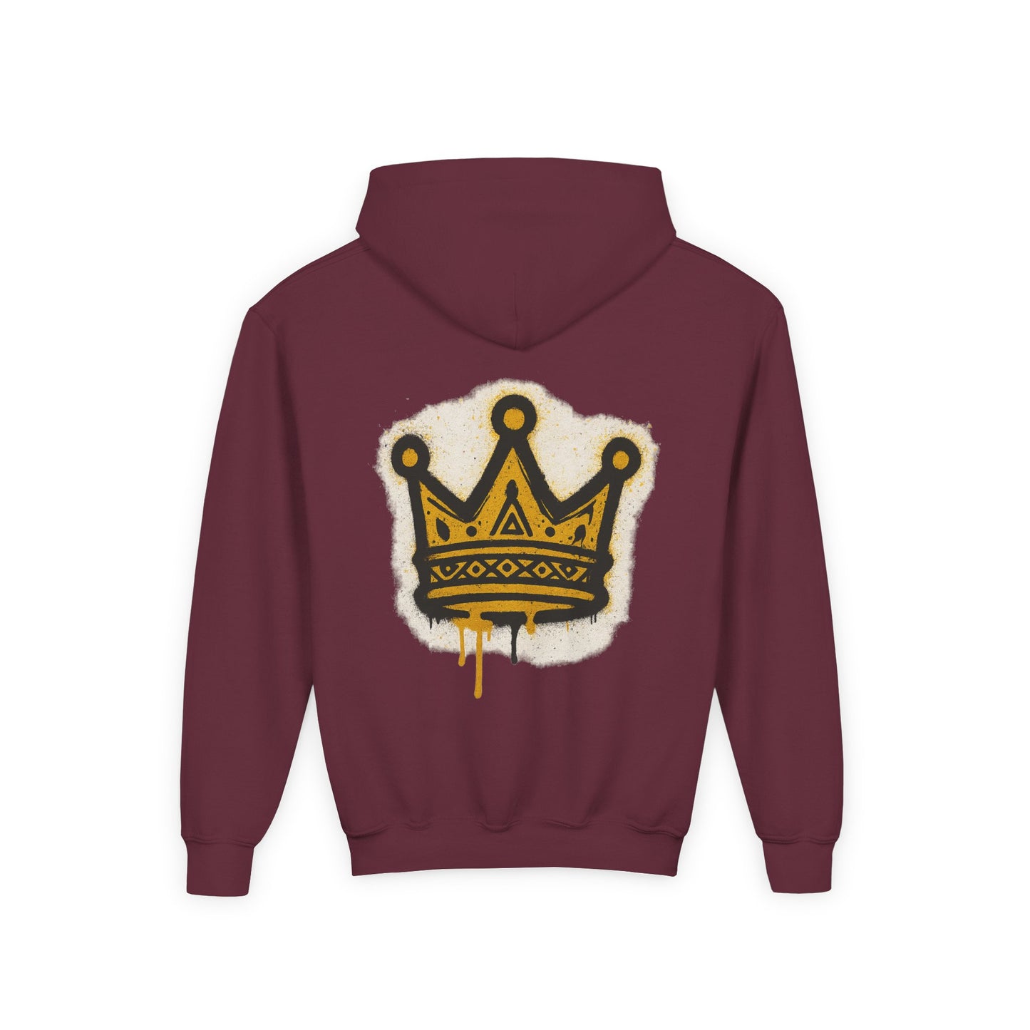Kingdom Crown Youth Heavy Blend Hooded Sweatshirt, Fun Streetwear, Perfect for Birthdays, Back to School, Gift Ideas, Trendy Hoodie