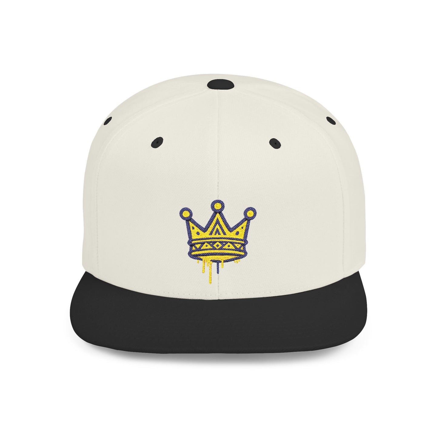Crown Flat Bill Snapback Cap, Trendy Hat for Casual Style, Perfect for Birthdays, Parties, Outdoor Events, Gift for All Ages