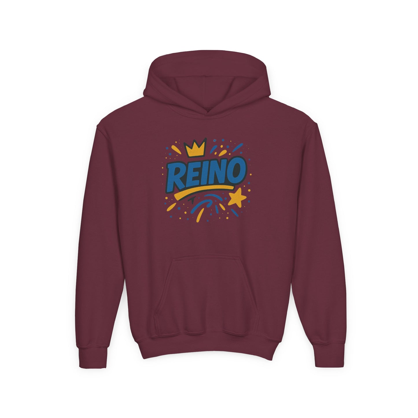 Sudadera Reino Crown Theme Youth Hoodie – Fun Gift for Birthdays, Royalty Vibes, Casual Wear, Everyday Comfort, Cool Streetwear
