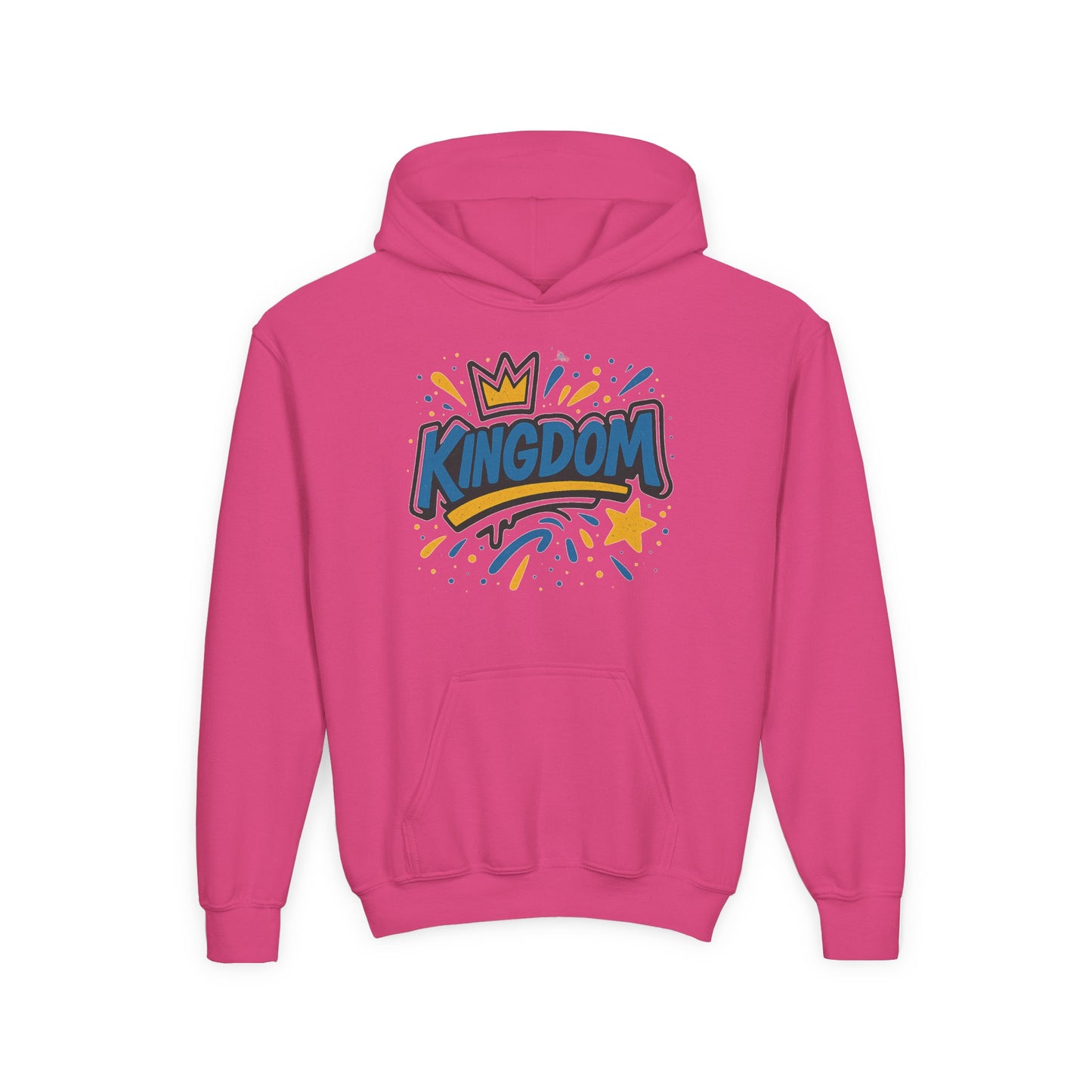 Kingdom Crown Youth Heavy Blend Hooded Sweatshirt, Fun Streetwear, Perfect for Birthdays, Back to School, Gift Ideas, Trendy Hoodie