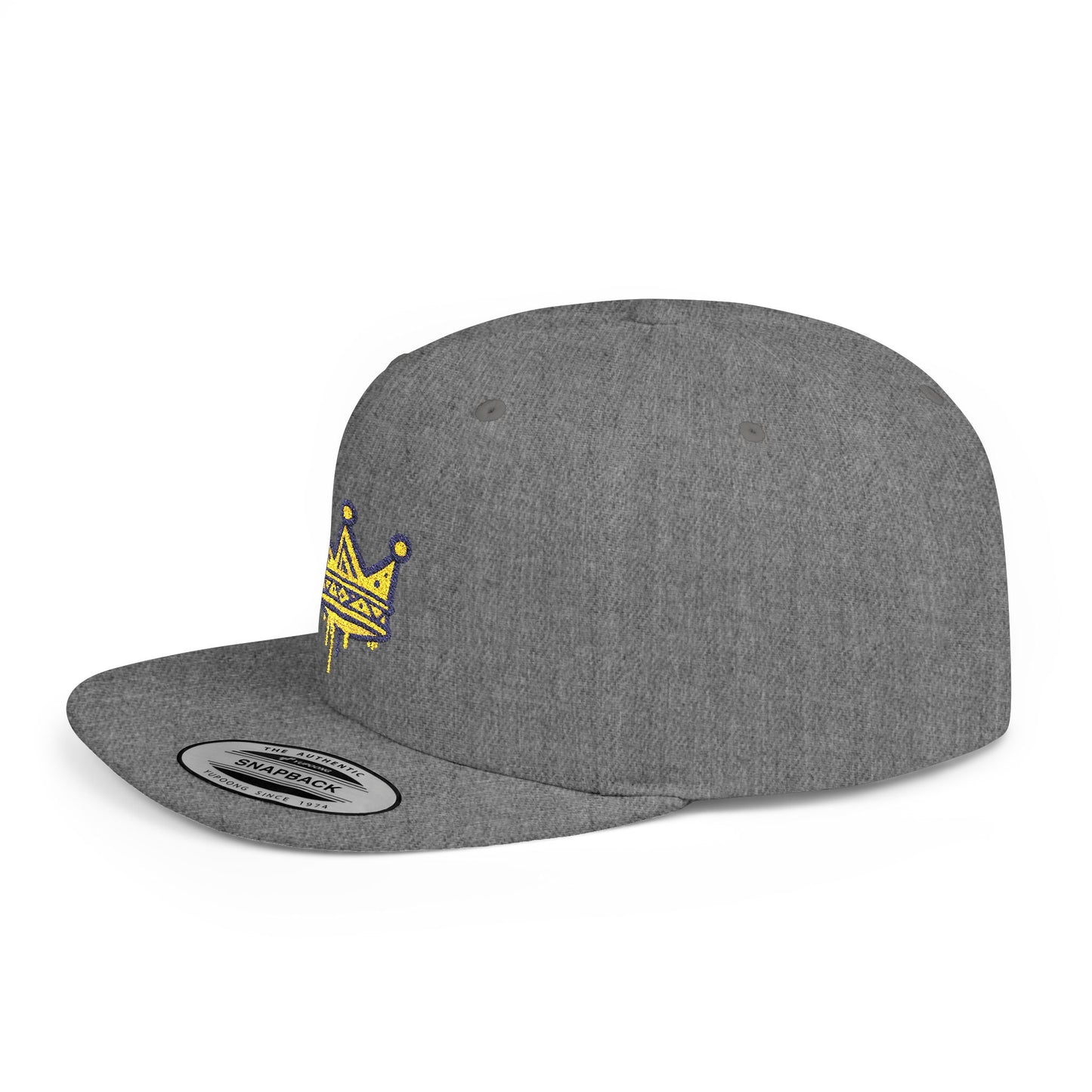 Crown Flat Bill Snapback Cap, Trendy Hat for Casual Style, Perfect for Birthdays, Parties, Outdoor Events, Gift for All Ages