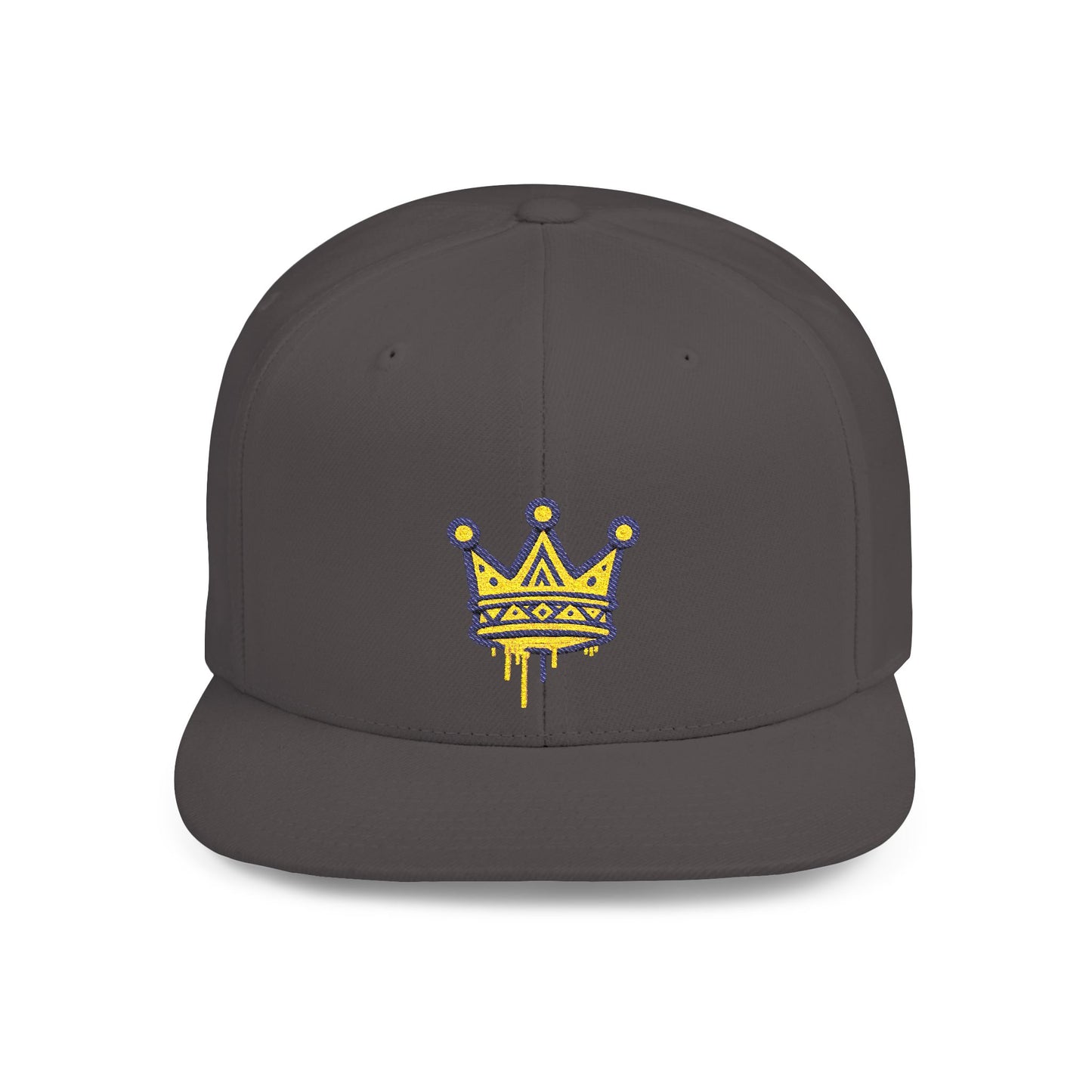 Crown Flat Bill Snapback Cap, Trendy Hat for Casual Style, Perfect for Birthdays, Parties, Outdoor Events, Gift for All Ages