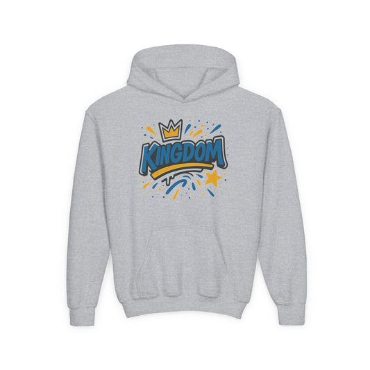 Kingdom Crown Youth Heavy Blend Hooded Sweatshirt, Fun Streetwear, Perfect for Birthdays, Back to School, Gift Ideas, Trendy Hoodie