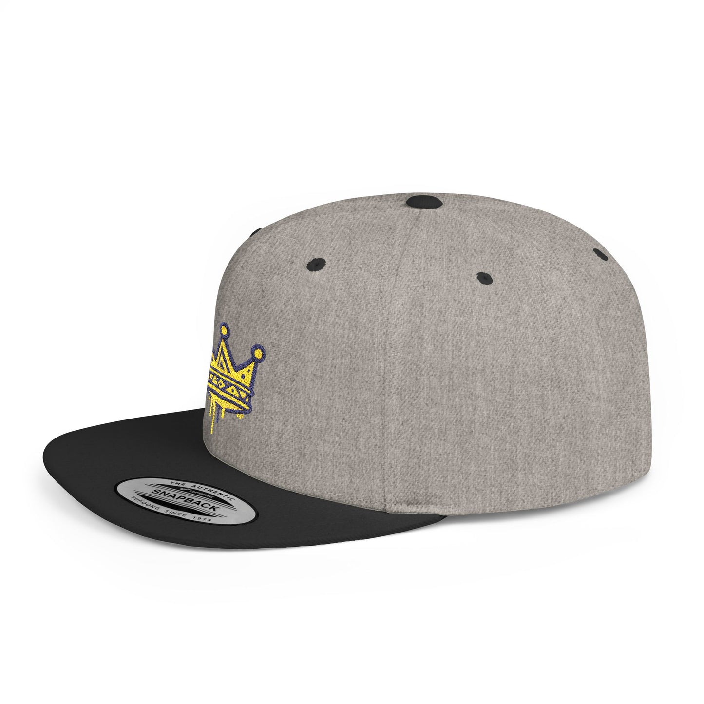 Crown Flat Bill Snapback Cap, Trendy Hat for Casual Style, Perfect for Birthdays, Parties, Outdoor Events, Gift for All Ages