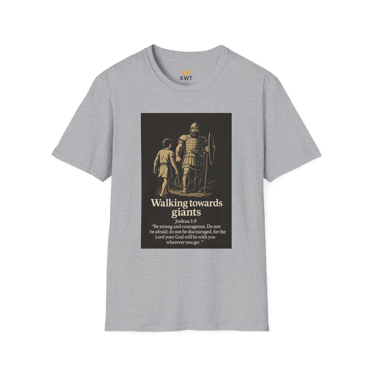 Bold Facing Giants Inspirational Quote T-Shirt, Unisex Softstyle Tee, Motivational Gift, Casual Wear, Thoughtful Present, Unique Quote Apparel