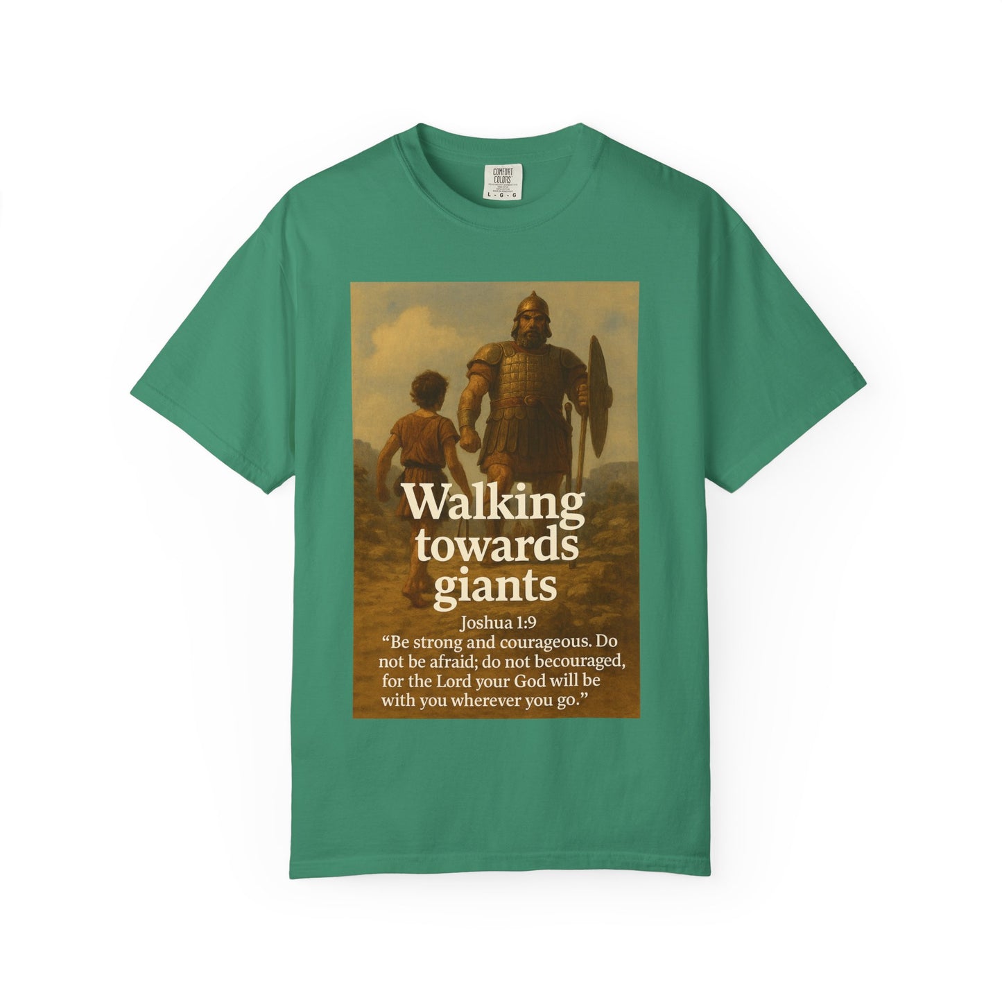 Giant Inspirational Unisex T-Shirt: Walking Towards Giants, Motivational Apparel, Gift for Him/Her, Faith-Based Clothing, Casual Wear, Bible [...]