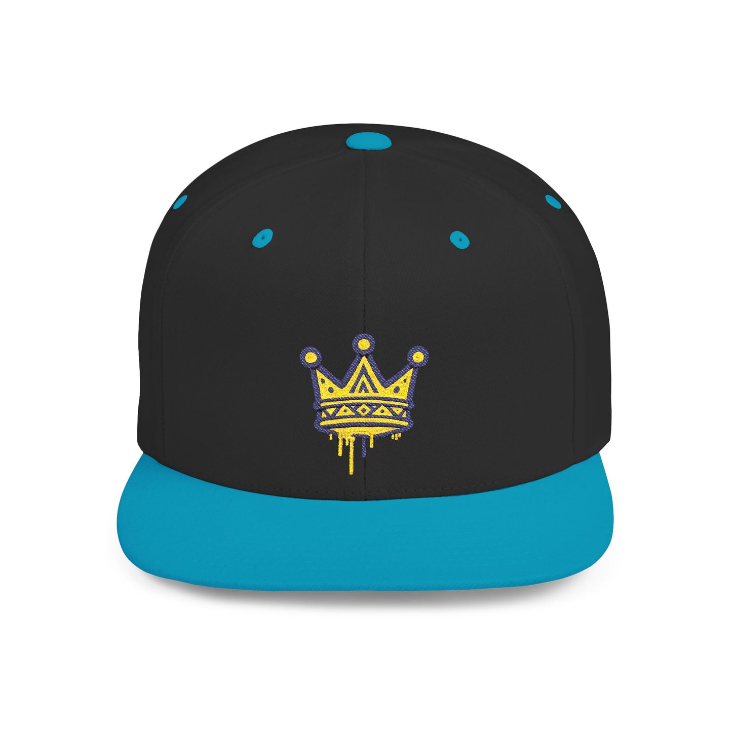 Crown Flat Bill Snapback Cap, Trendy Hat for Casual Style, Perfect for Birthdays, Parties, Outdoor Events, Gift for All Ages