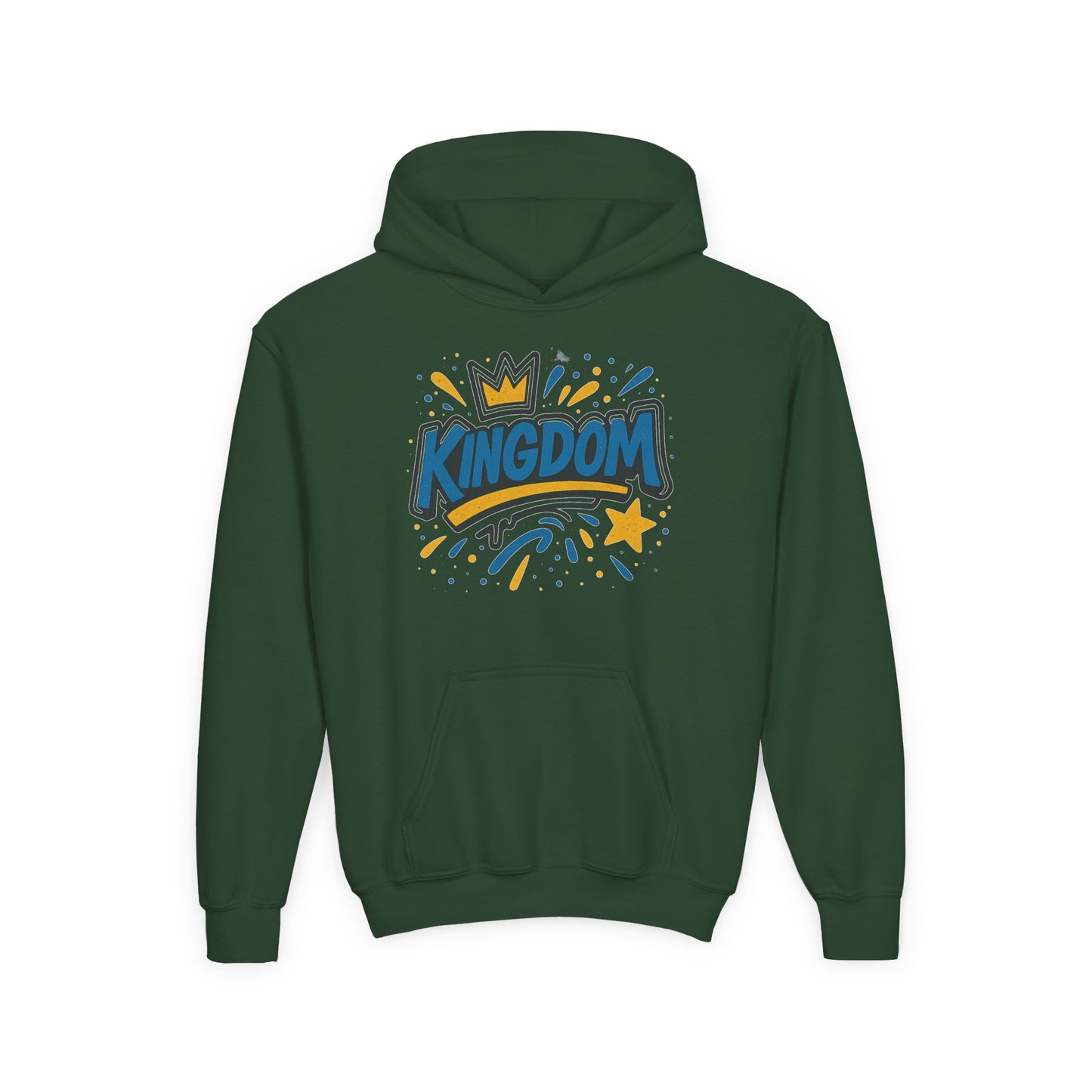 Kingdom Crown Youth Heavy Blend Hooded Sweatshirt, Fun Streetwear, Perfect for Birthdays, Back to School, Gift Ideas, Trendy Hoodie