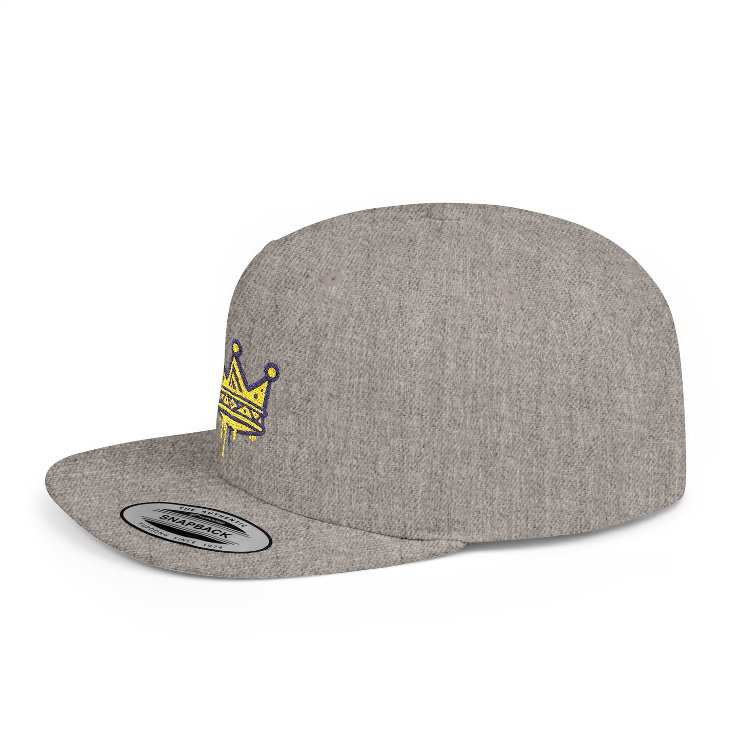 Crown Flat Bill Snapback Cap, Trendy Hat for Casual Style, Perfect for Birthdays, Parties, Outdoor Events, Gift for All Ages
