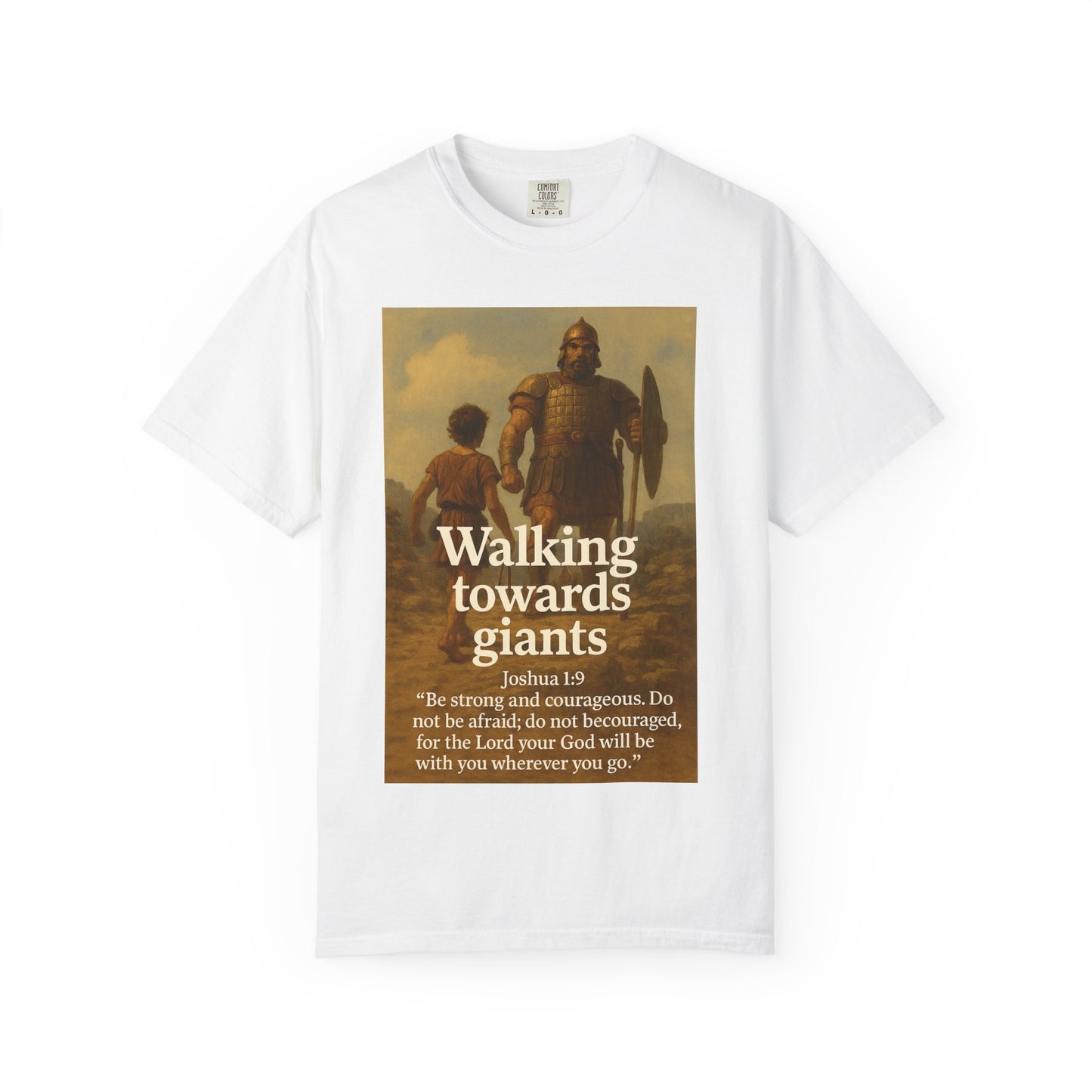 Giant Inspirational Unisex T-Shirt: Walking Towards Giants, Motivational Apparel, Gift for Him/Her, Faith-Based Clothing, Casual Wear, Bible [...]
