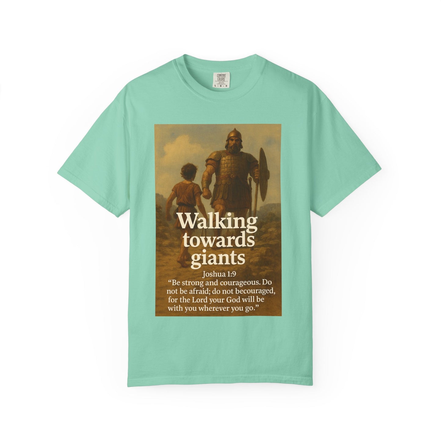 Giant Inspirational Unisex T-Shirt: Walking Towards Giants, Motivational Apparel, Gift for Him/Her, Faith-Based Clothing, Casual Wear, Bible [...]