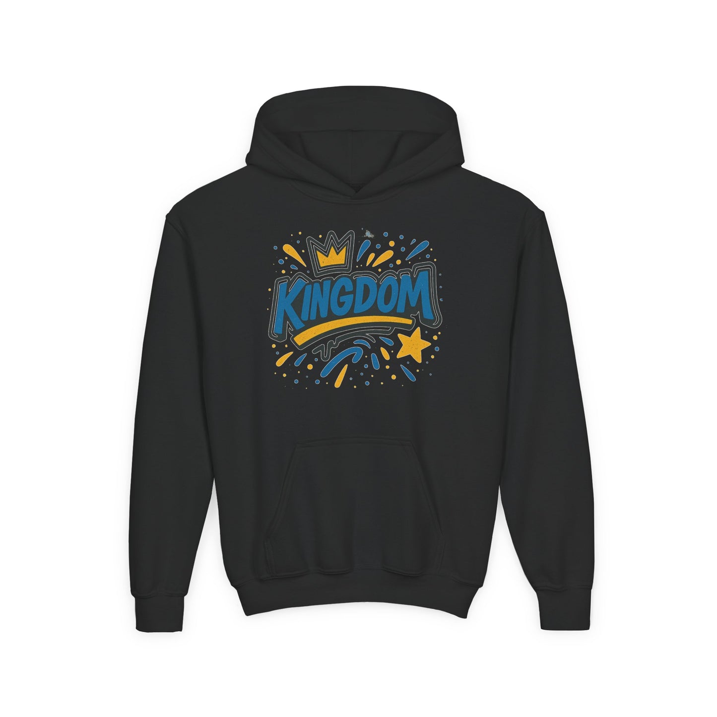 Kingdom Crown Youth Heavy Blend Hooded Sweatshirt, Fun Streetwear, Perfect for Birthdays, Back to School, Gift Ideas, Trendy Hoodie