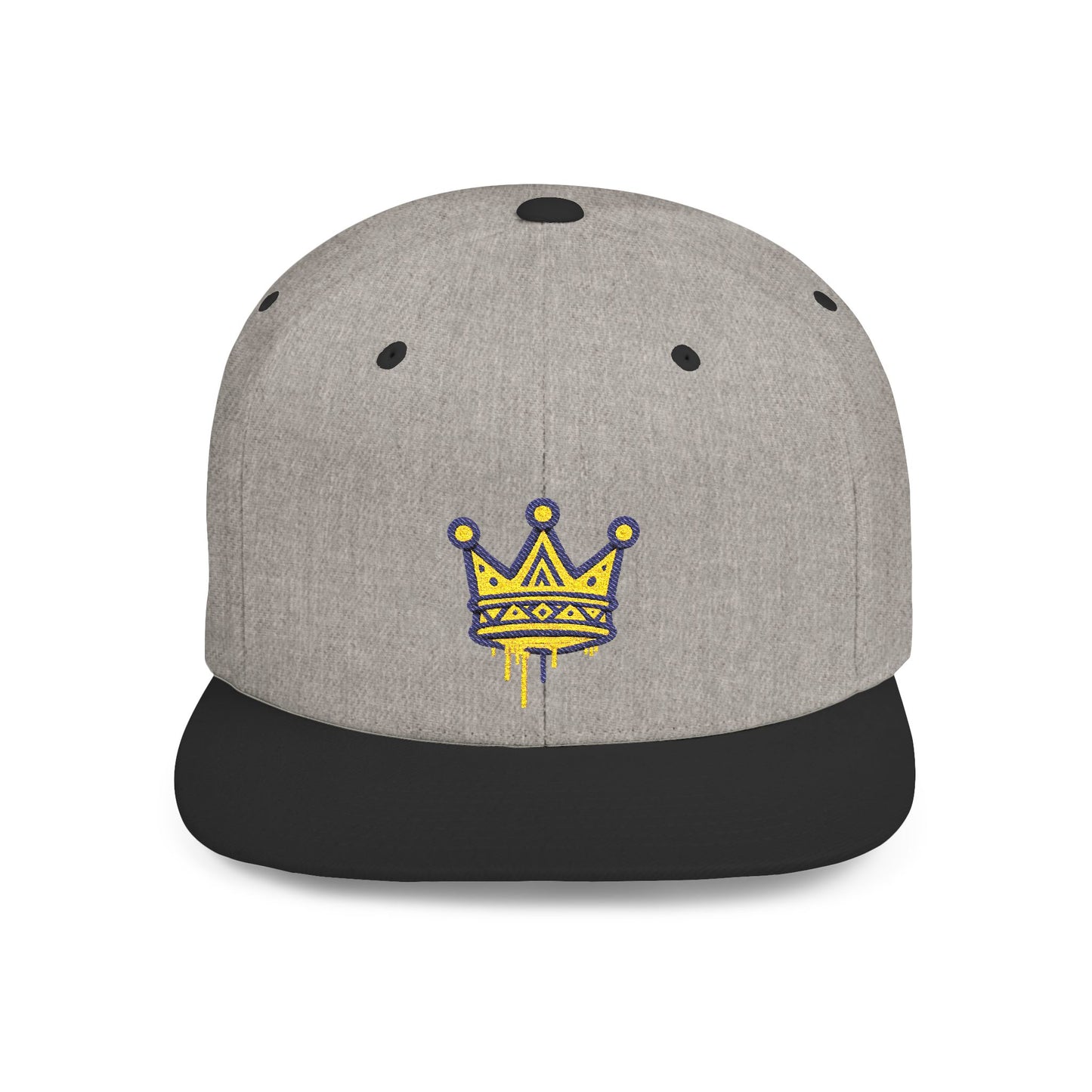 Crown Flat Bill Snapback Cap, Trendy Hat for Casual Style, Perfect for Birthdays, Parties, Outdoor Events, Gift for All Ages