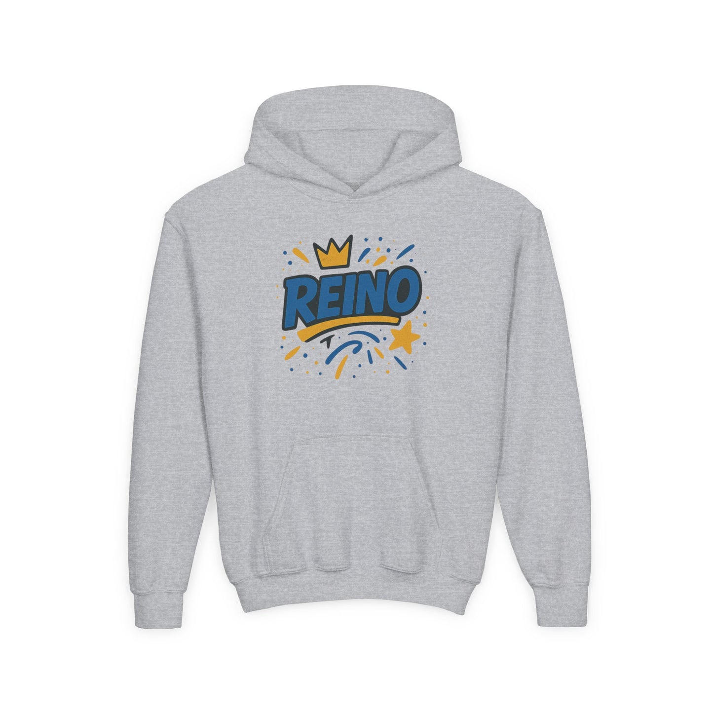 Sudadera Reino Crown Theme Youth Hoodie – Fun Gift for Birthdays, Royalty Vibes, Casual Wear, Everyday Comfort, Cool Streetwear