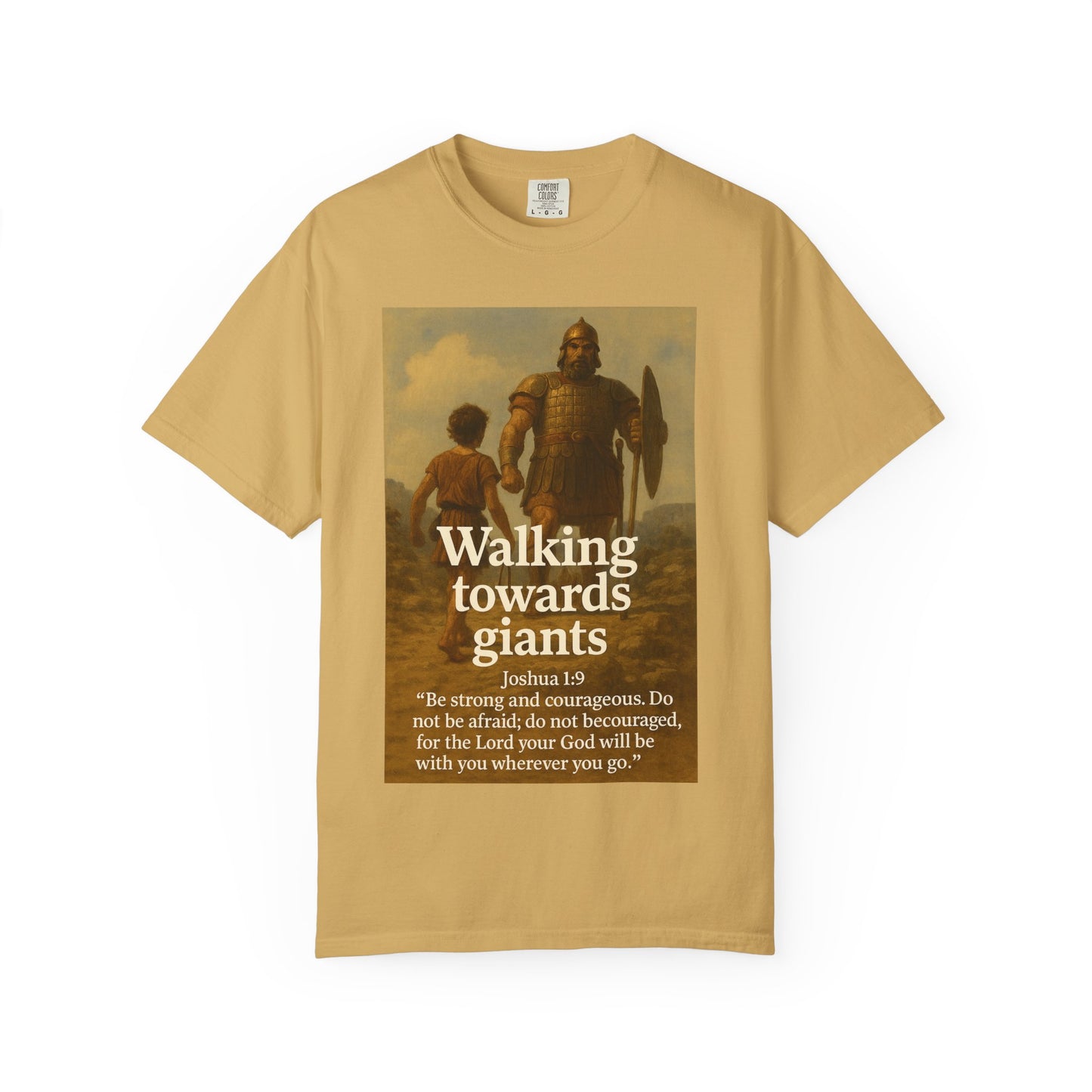 Giant Inspirational Unisex T-Shirt: Walking Towards Giants, Motivational Apparel, Gift for Him/Her, Faith-Based Clothing, Casual Wear, Bible [...]