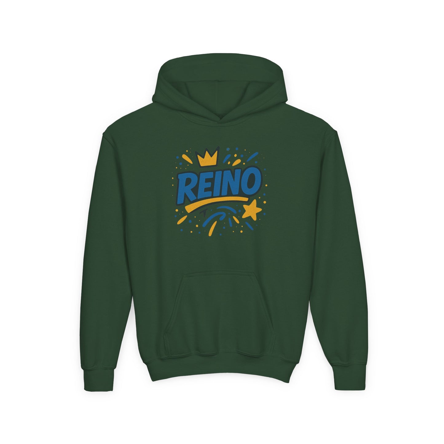 Sudadera Reino Crown Theme Youth Hoodie – Fun Gift for Birthdays, Royalty Vibes, Casual Wear, Everyday Comfort, Cool Streetwear