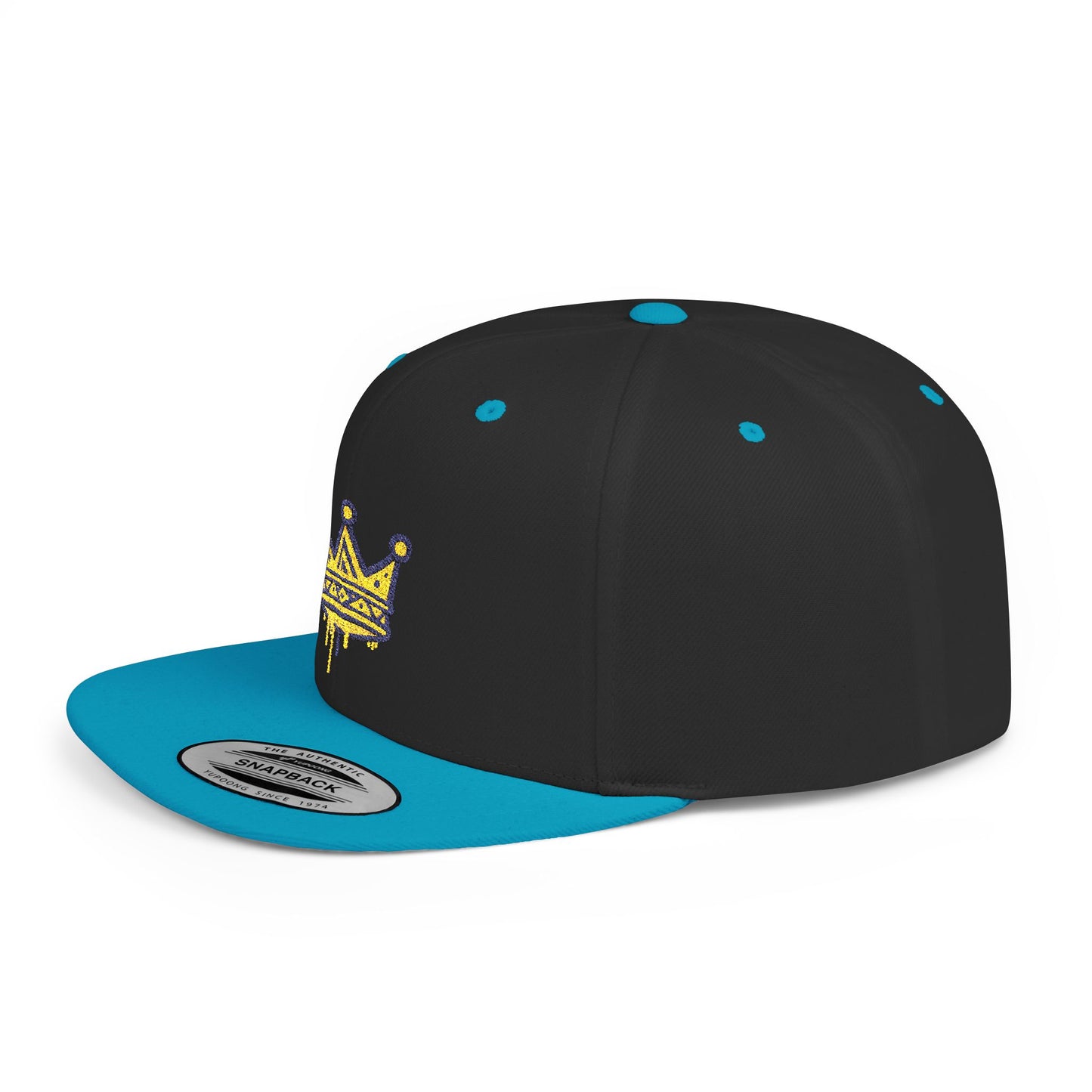 Crown Flat Bill Snapback Cap, Trendy Hat for Casual Style, Perfect for Birthdays, Parties, Outdoor Events, Gift for All Ages