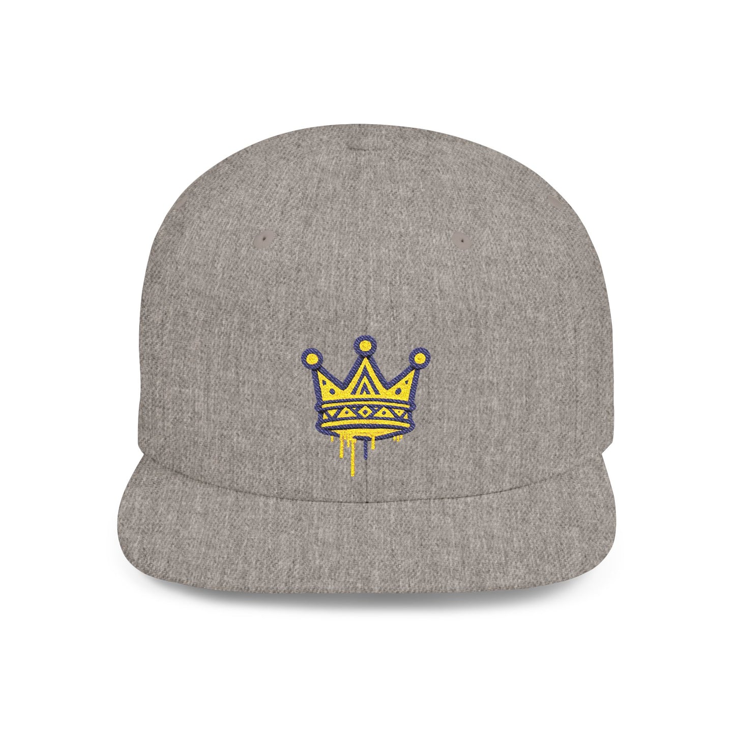 Crown Flat Bill Snapback Cap, Trendy Hat for Casual Style, Perfect for Birthdays, Parties, Outdoor Events, Gift for All Ages