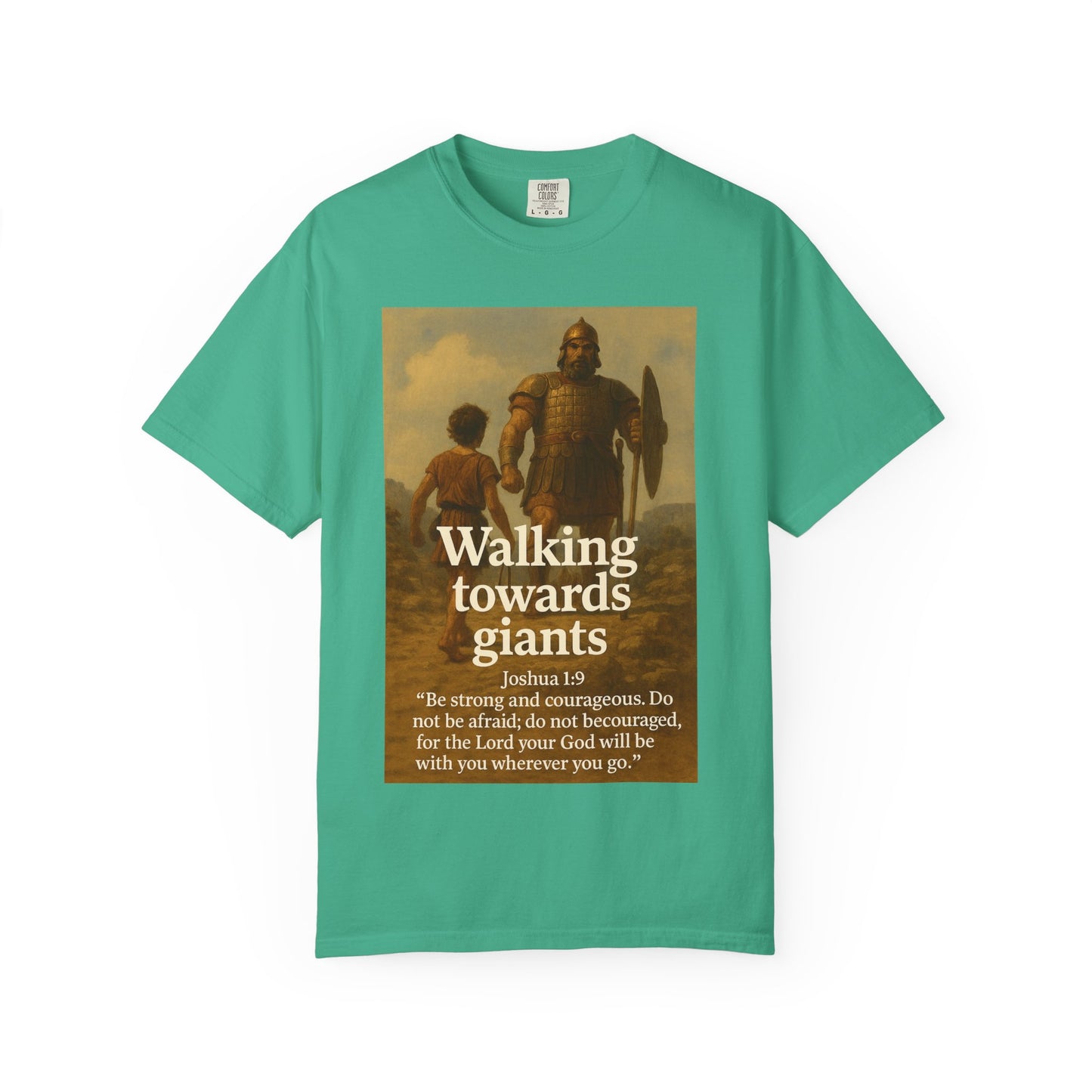 Giant Inspirational Unisex T-Shirt: Walking Towards Giants, Motivational Apparel, Gift for Him/Her, Faith-Based Clothing, Casual Wear, Bible [...]