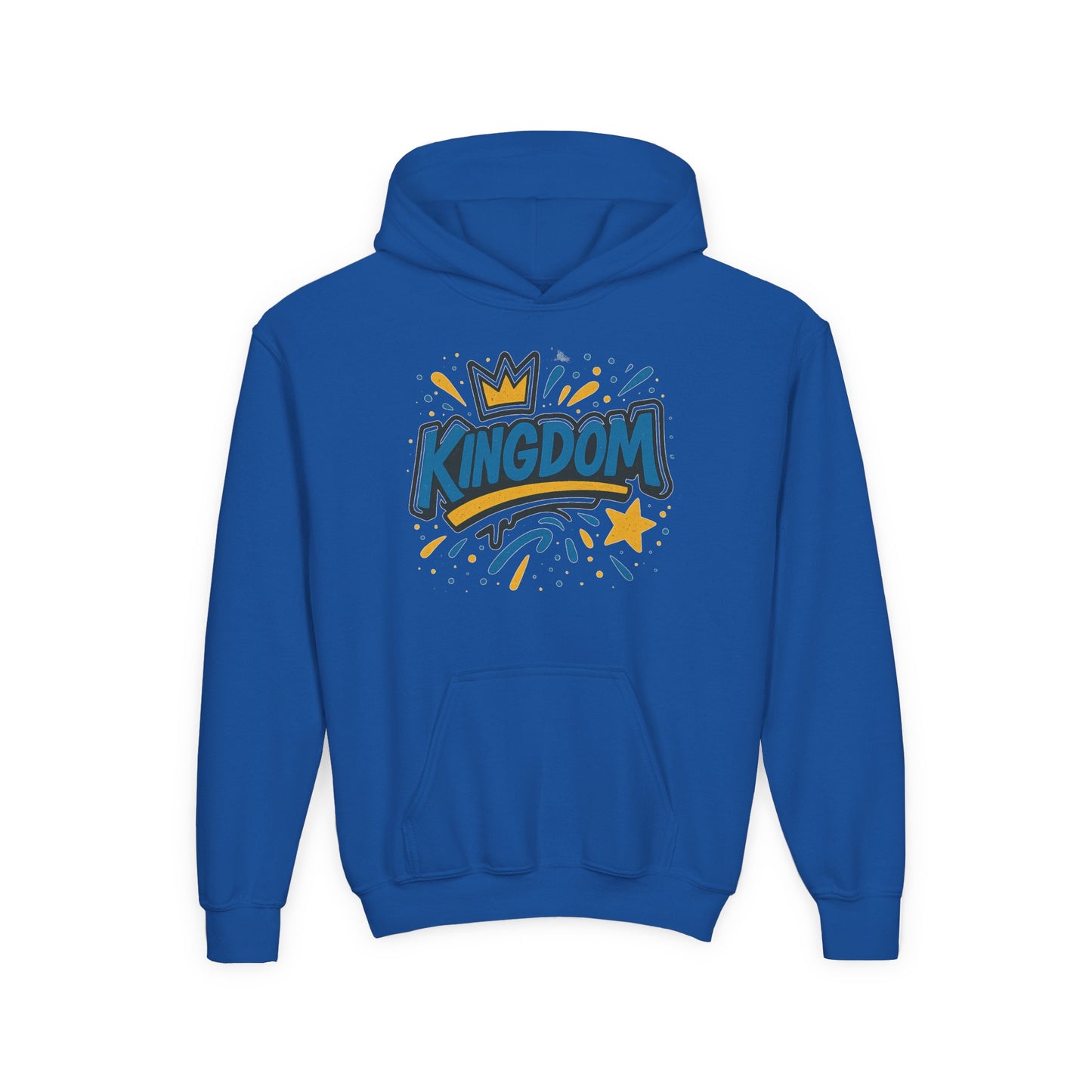 Kingdom Crown Youth Heavy Blend Hooded Sweatshirt, Fun Streetwear, Perfect for Birthdays, Back to School, Gift Ideas, Trendy Hoodie