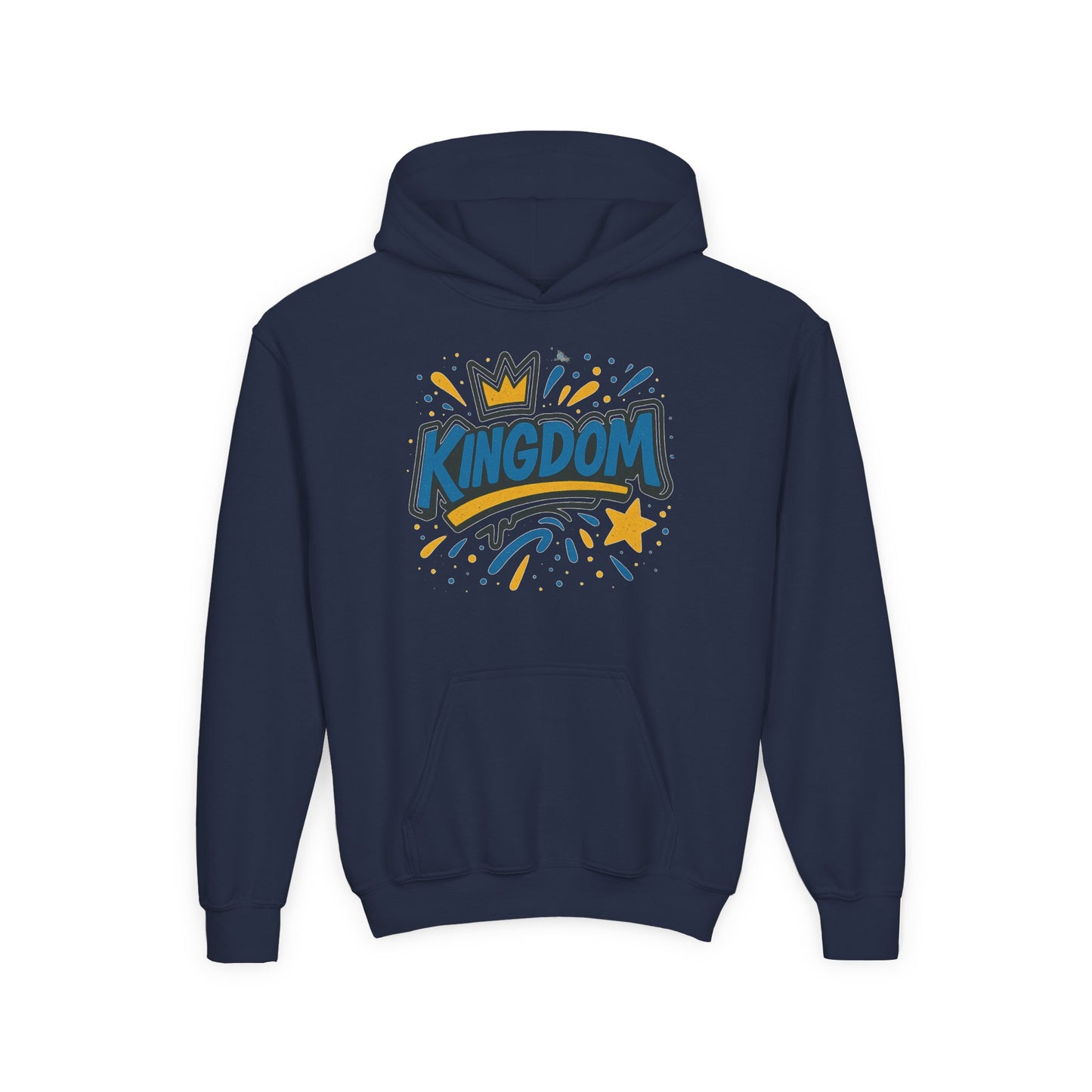 Kingdom Crown Youth Heavy Blend Hooded Sweatshirt, Fun Streetwear, Perfect for Birthdays, Back to School, Gift Ideas, Trendy Hoodie